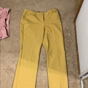 Express yellow bootleg work pants